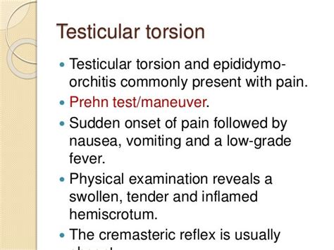 prehn test torsion testis|prehn test for testicular pain.